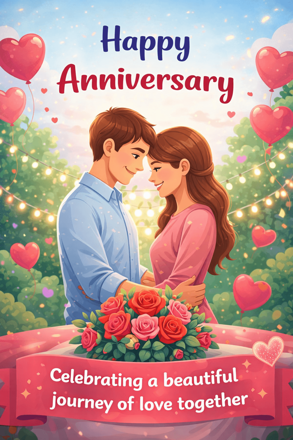 anniversary greeting card couple love