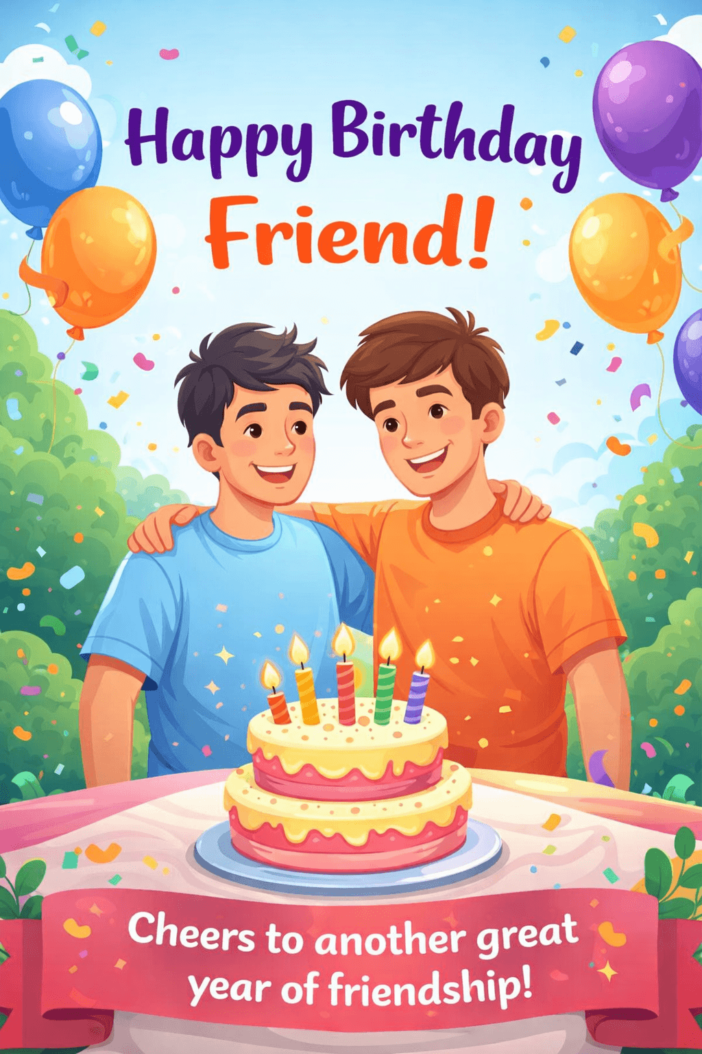 birthday wishes for friend greeting card